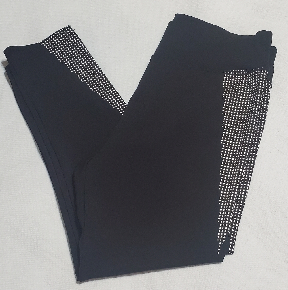Elegant S2 Sportswear Black Leggings with White Detailing. Sz 1X